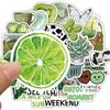 30PCS Green Iced Tea Stickers Aesthetic Community Coffee Phone Luggage Laptop Skateboard Art Picture Community Dormitory