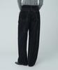 Muse Vitesse Curved Semi-Wide Buckle-Belted Denim Pants_Navy