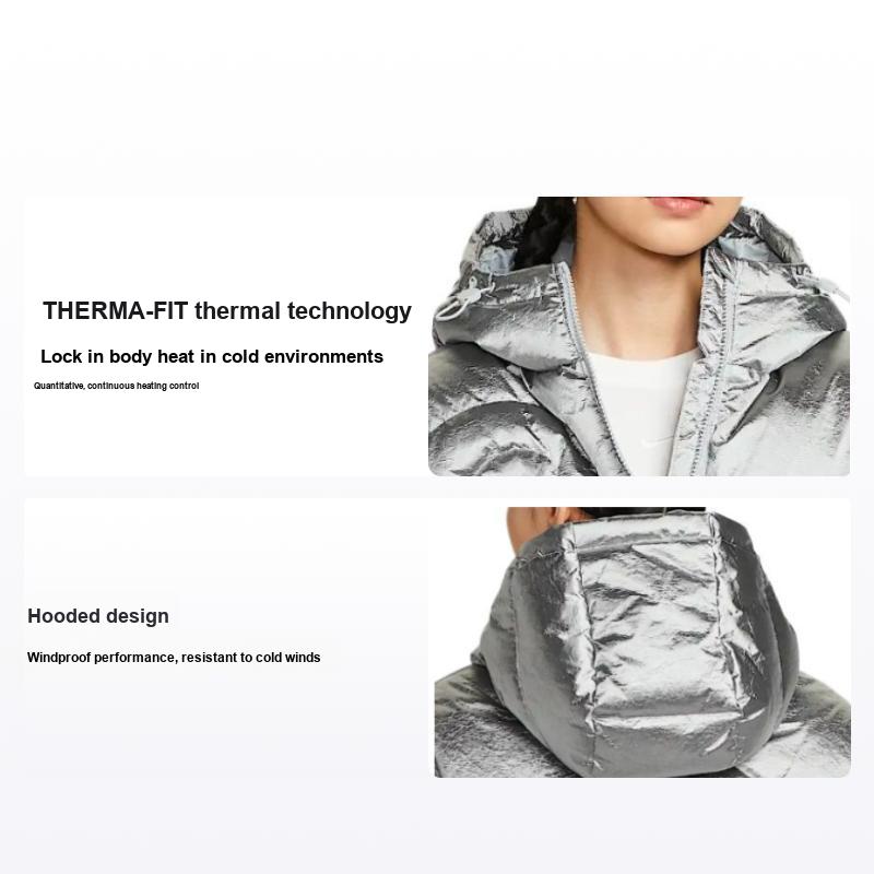 Nike Women's Sportswear Fw25 Swoosh Series Therma-Fit Down Hooded Zip-Up Warm Long Sleeve Jacket Jackets Ib2004-095 Cm