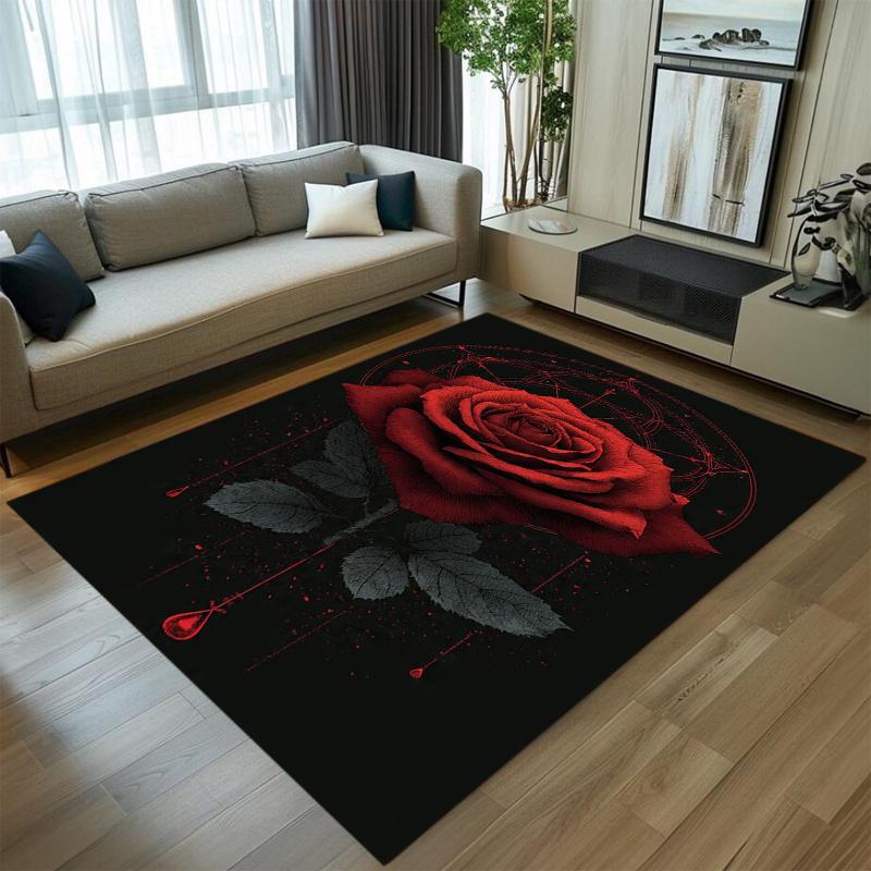 

Metal Rose Flower Living Room Rug Carpet Mat Home Decoration Non Slip Floor Mat Modern Style Area Rug Artistic Design 40X60CM