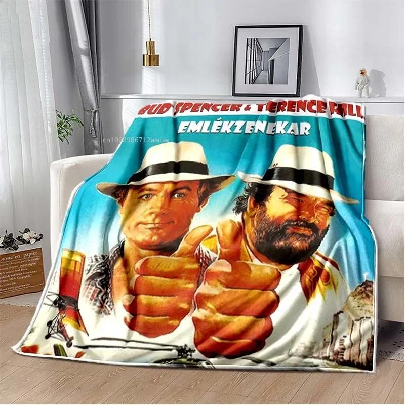 Grafická deka pro miminka Terence Hill a Bud Spencer Měkká domácí ložnice Postel Kancelářský přehoz Dekorace Pohodlné přehozy Děti