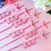 8pcs Colorful Sparkle Pink Bow Straws Shimmer Effect Sparkle Straws  Birthday Parties