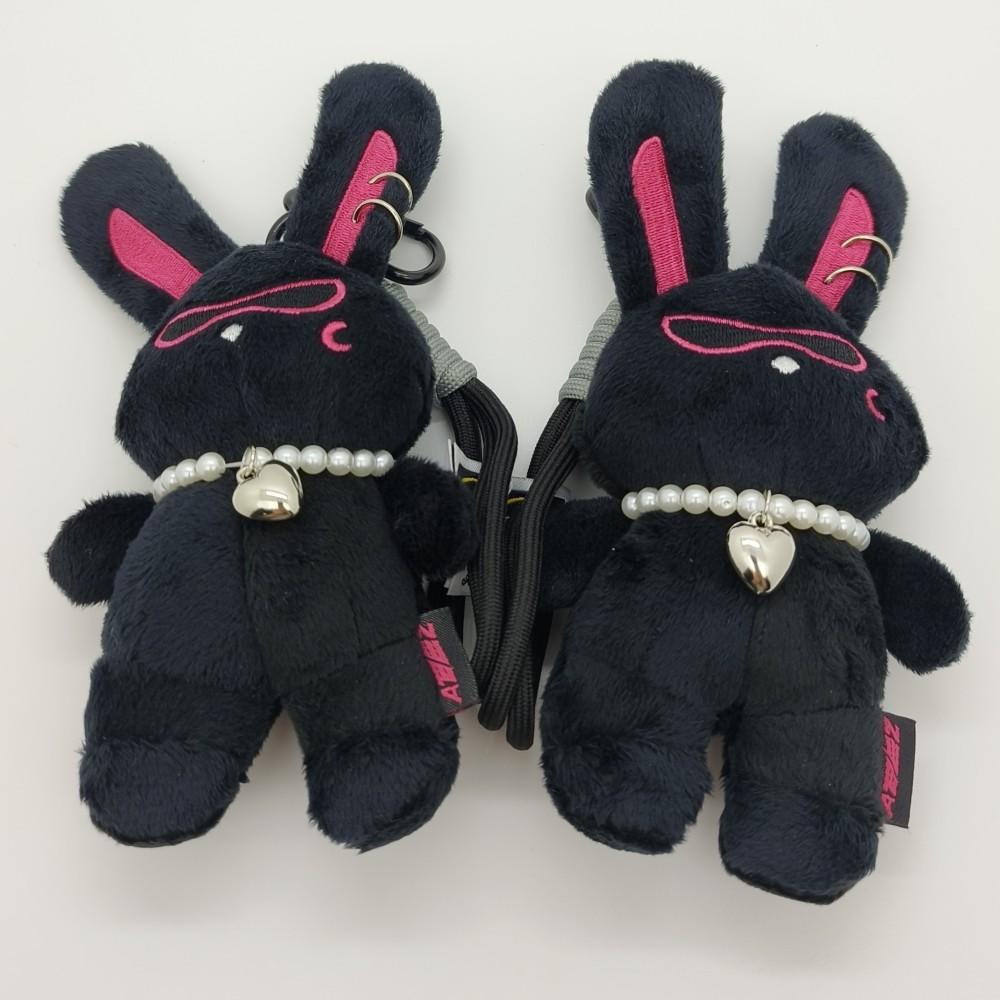 Cute Black Rabbit Plush Keychain Plush Pendant MITO Doll Keychain Stuffed Animal Keyring Girls Women Bag Accessories Fans Gifts