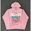 Heavy fleece foam print spider web hoodie sports casual sweater sweatpants set