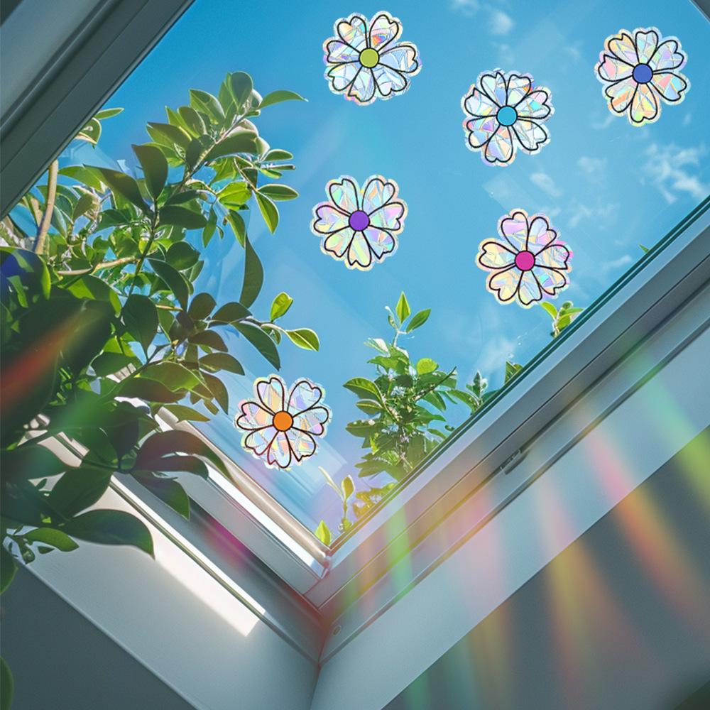 Simple and Colorful Small Flower Stickers for Home Beautification and Decoration of Glass Windows