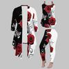 Plus Size Flower Print 3 Piece Outfit, Long Sleeve Open Front Cardigan Cami Top Leggings Set for Women
