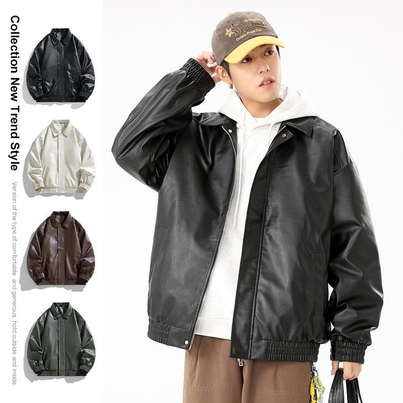 Мужская новая коричневая кожаная куртка для пары — фото 3