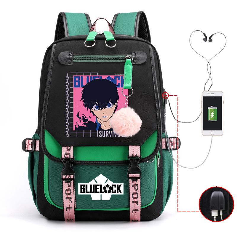 Anime Peripheral Teen Trend Backpack Multifunctional Usb Casual Student School Bag