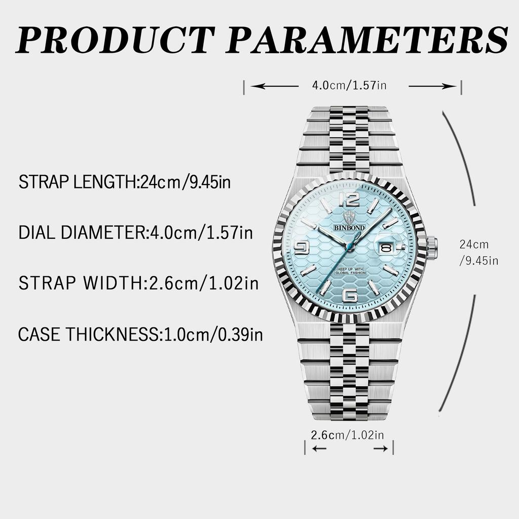 2025NEW Luxury Quartz Man Wristwatch Business Men Watches Waterproof Luminous Date Stainless Steel Men's Watch