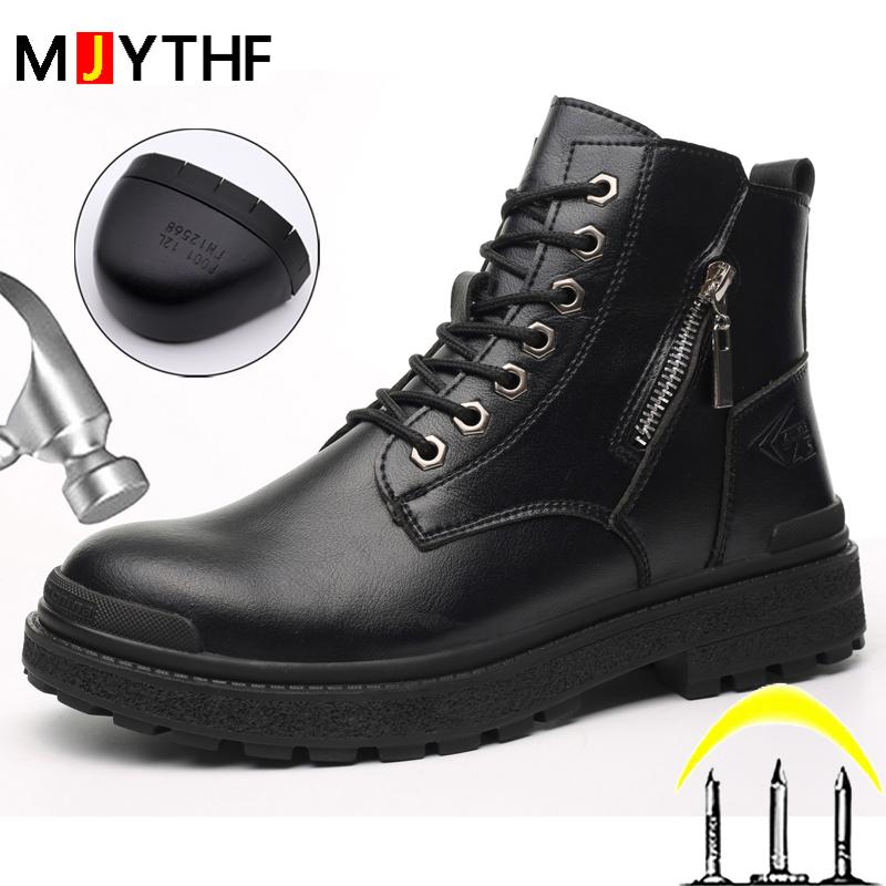 Herbst Winter Schuhe Herren Sicherheitsstiefel Schutzstiefel Unzerstörbare Schuhe Durchstichsichere Arbeitsschuhe Stahlkappenschuhe Sicherheitsstiefel