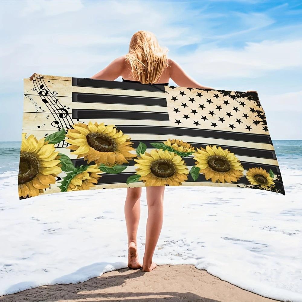 Exotischer Blumendruck Weiches Mikrofaser-Badetuch Groß Wasserabsorbierend Für Strand und Surfen