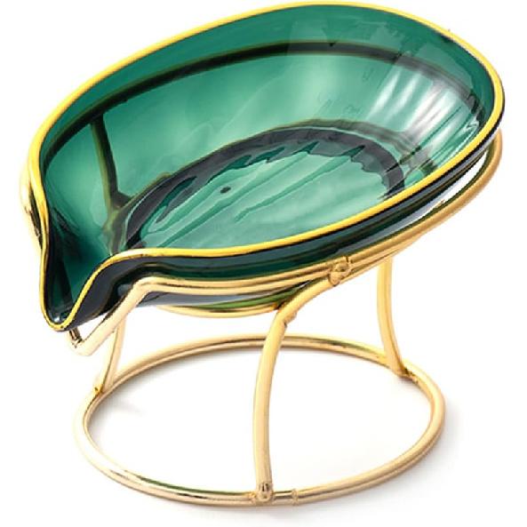 Bars Soap Holder Leaf Shape Self Draining Soap Dish Holder,Waterfall Soap Tray Decorative Soap Saver Soap Tray for Bathroom Sink Shower Bathroom зелёный