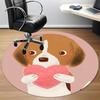 1pc Puppy Heart Office Round Area Rug, Under Office Chairs Bedroom Living Room Home Decor, Room Deco