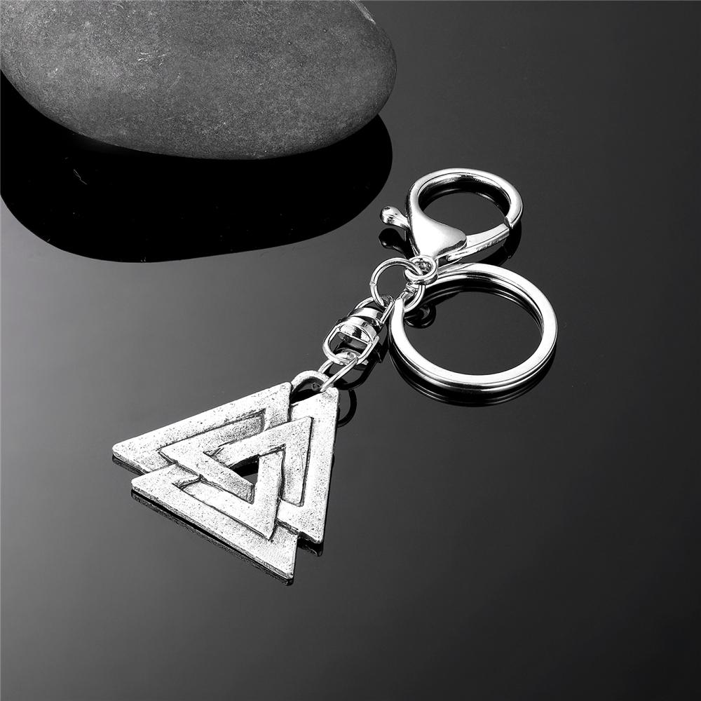 Viking Runes Valknut Pendant Mens Stainless Steel Necklace Norse Jewelry Vegvisir Amulet Steampunk Keychain Dropship