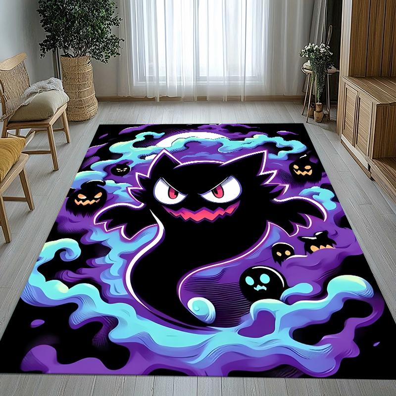 Gengar Pokemon Cartoon Ectoplasma Living Room Non-Slip Area Rug Soft Carpet for Bedroom Kids Playroom Sofa,Home Decor Doormat