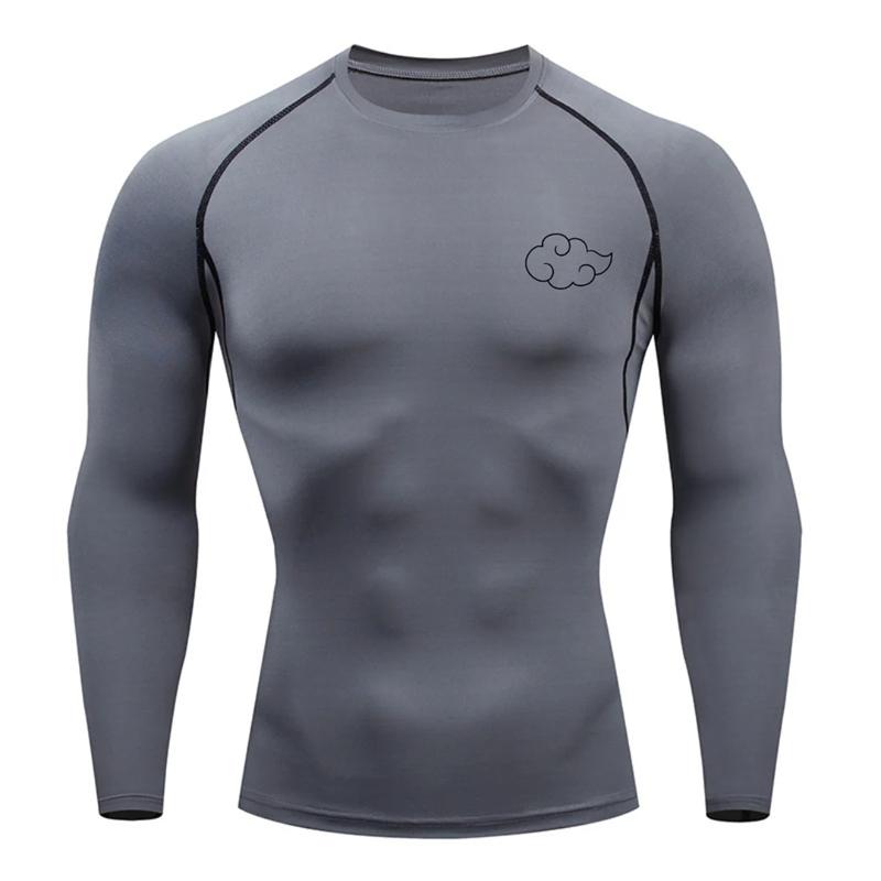 Cloud Print Compression Shirt for Men Gym Workout Running Tshirts Undershirts Baselayers Athletic Quick Dry Tees Tops Activewear