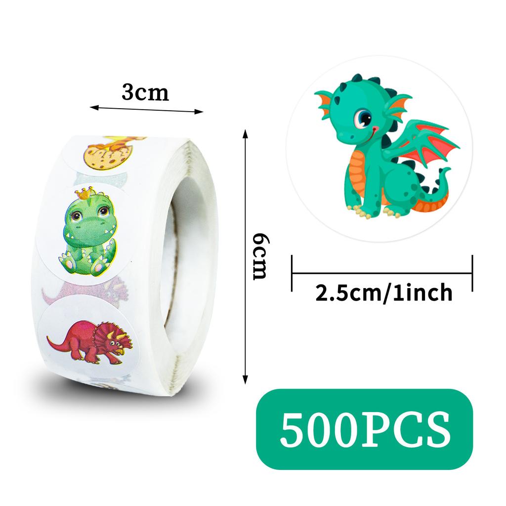 500 Rollen Dinosaurier Belohnungssticker Niedliche Cartoons Kindergarten Grundschule Kinder Sticker Versiegeln