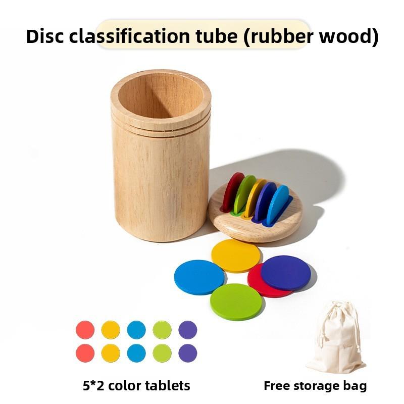 Colorful Stick Wooden Block Color Shape Classification Cylinder Toy For Sensory Training And Motor Skills Development