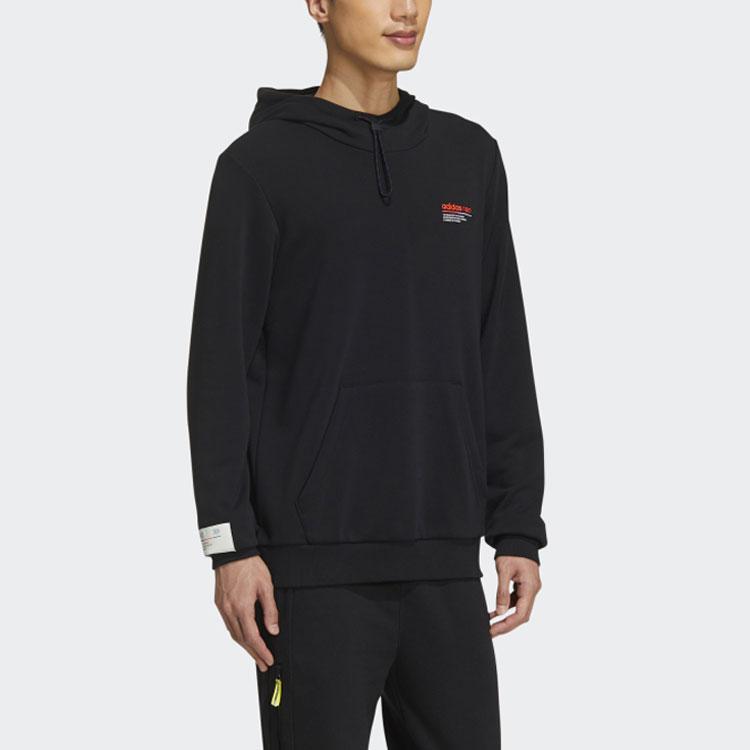adidas neo Men's Black Hooded Pullover Sweatshirt GM2282