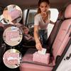Universal Leopard Print Car Tissue Box Zippered Holder for Headrest or Dashboard Multifunctional Auto Organizer for All Vehicles