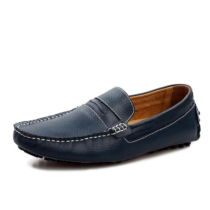 Men Shoes Loafers Men Fashion Leather Boat Shoes Fashion Comfortable Moccasins Shoes British Style Walking Shoes Leisure Walk