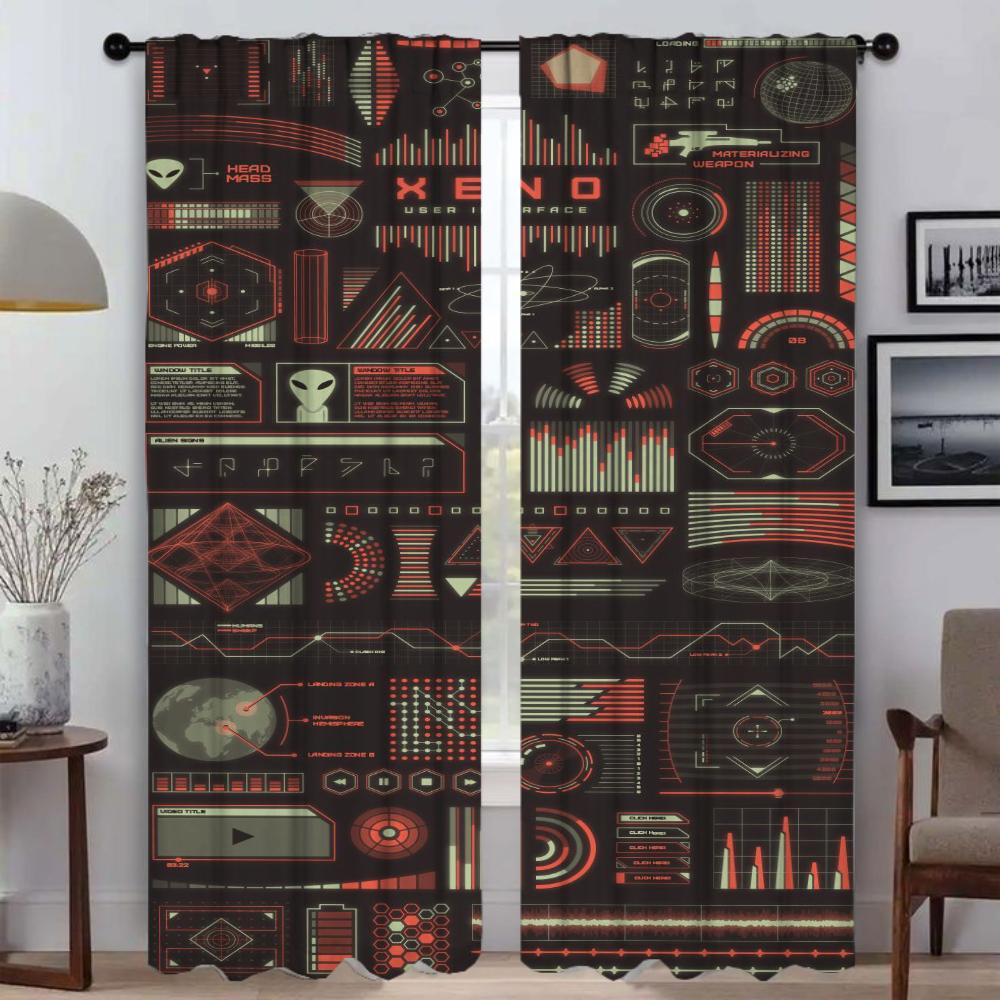 Malovaný design Zatemňovací závěs do pokoje 2 panely Závěsy Dětský pokoj Halloweenská dekorace Stínidla Domácí interiérové závěsy Obývací