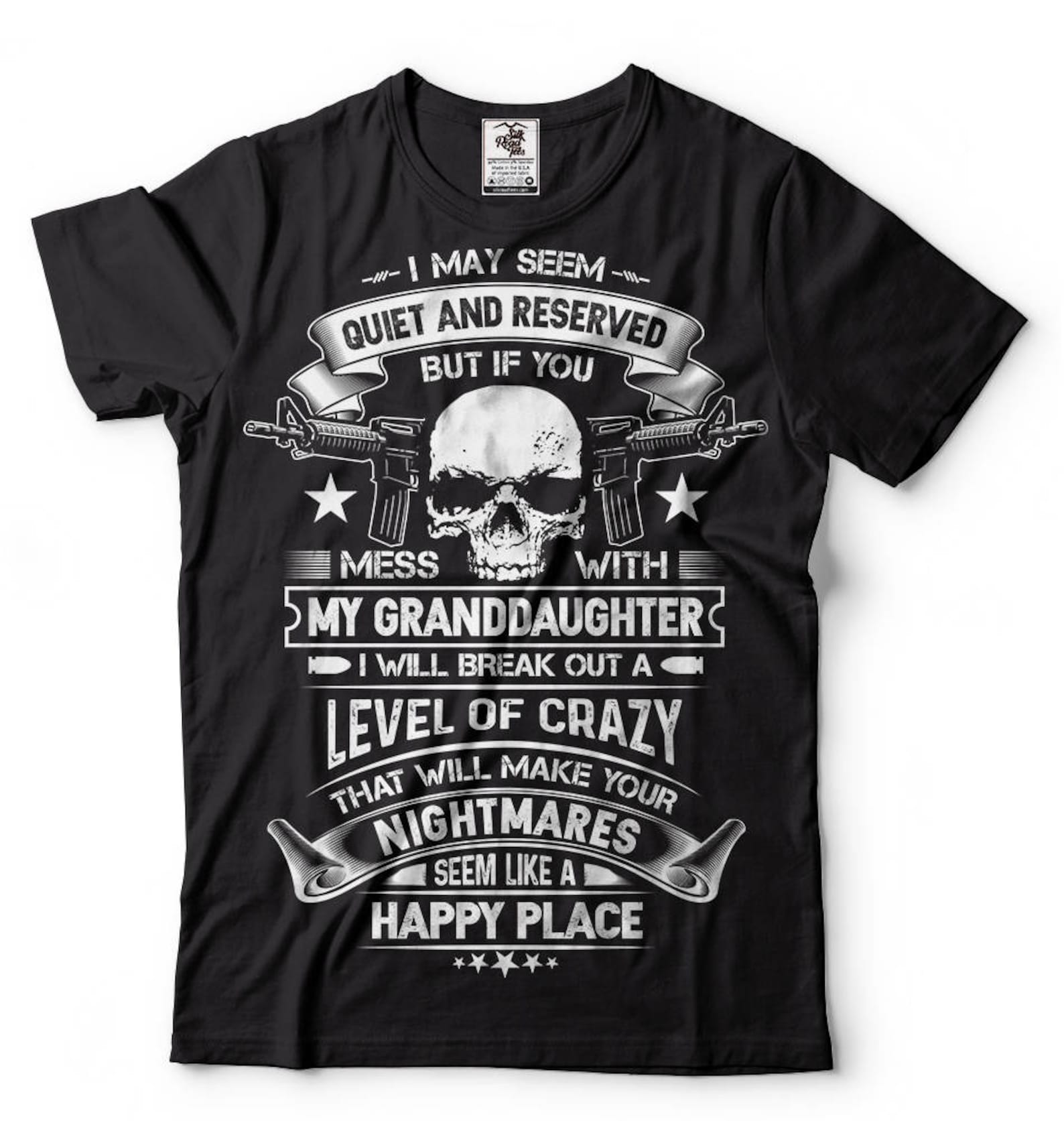 Funny Grandpa T-Shirt: Granddaughter Protection Tee M