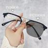 Mens Color Changing Anti Blue Light Glasses Metal Double Beam Retro Photochromic Eyewear Luxury Myopia Glasses