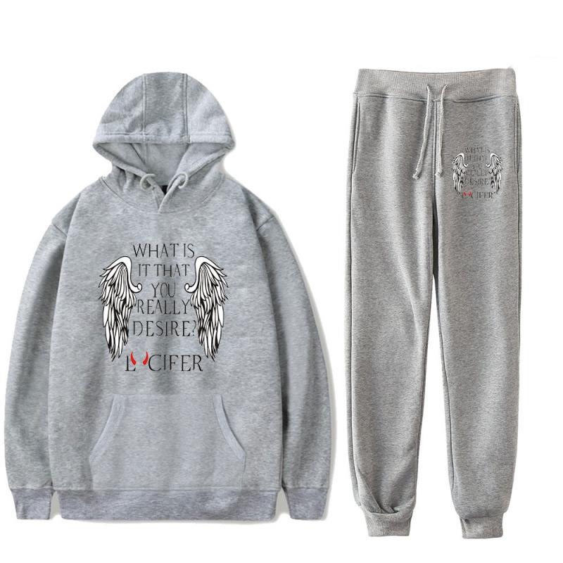 Lucifer Season 5 Printed Men Women Tracksuit Sets Casual Hoodie And Pants 2pcs Sets Oversized Sweatshirt Fashion Unisex Clothing