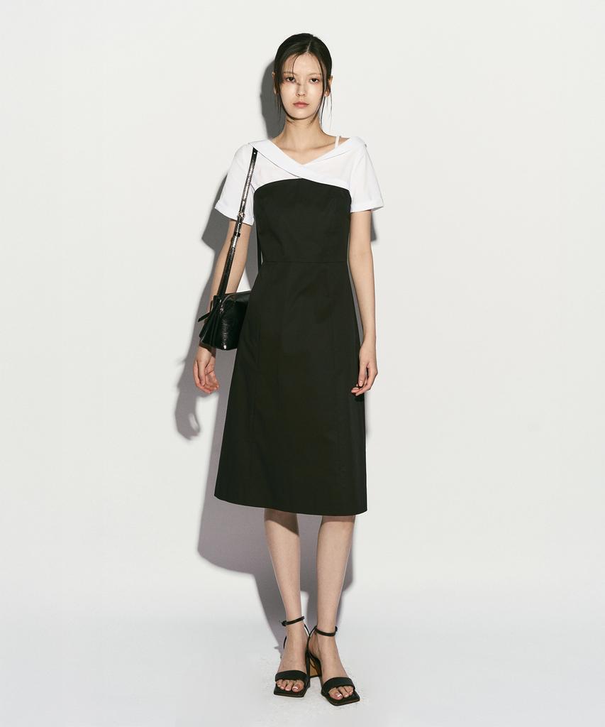 Rie Asymmetric Strap Shirt Dress