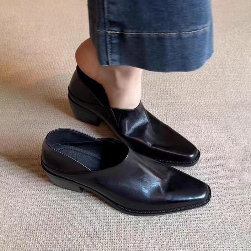 Fashion Spring Designer Soft Leather Women Loafer Shoes Elegant Shallow Square Toe Shoes Ladies Slip On Flats Shoes