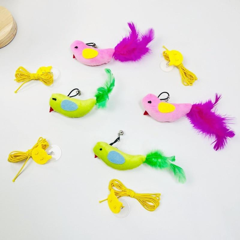 Interactive Cat Toy Simulation Bird Plush Sound Hanging Cat Toy Feather Bird Cat Chew Bite Plush Toys Cat Supplies