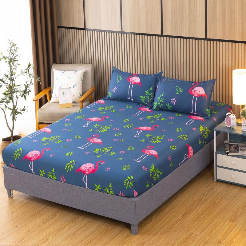 Floral Printed Bed Sheet Washed Bedding for Single and Double Beds
