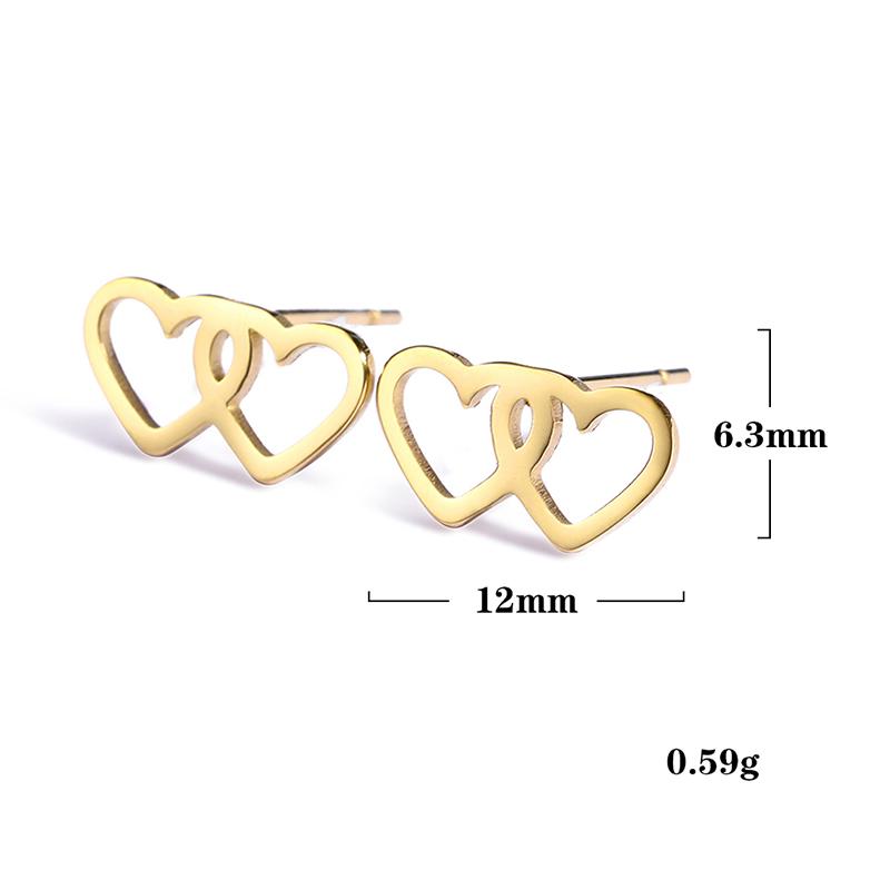 Teamer Korean Fashion Earrings Trendy 2026 Stainless Steel Stud Earrings for Women Pentagram Heart Cross Moon Minimalist Jewelry