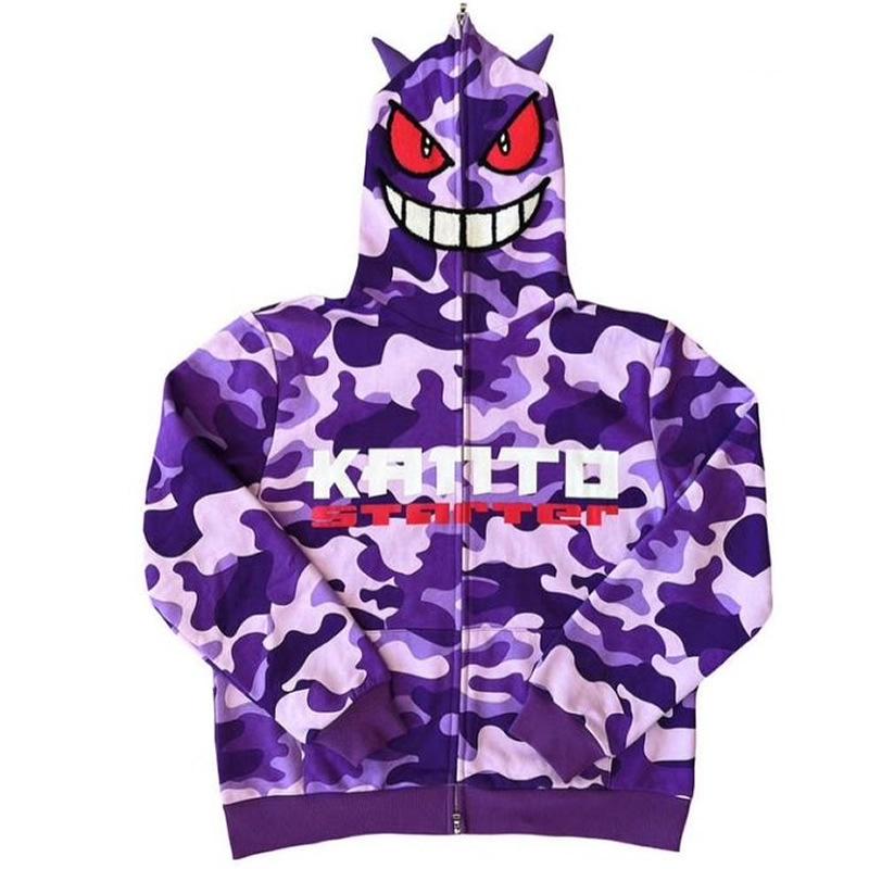 Gengar Harajuku 3D Bestickter Unisex Hoodie Sweatshirt