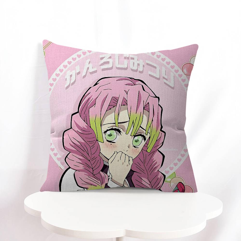 M-Mitsuri Kanroji Anime Kissenbezug Zoll Bauernhaus Dekor Zuhause Wurfkissenbezüge Für Couch Dekorationen