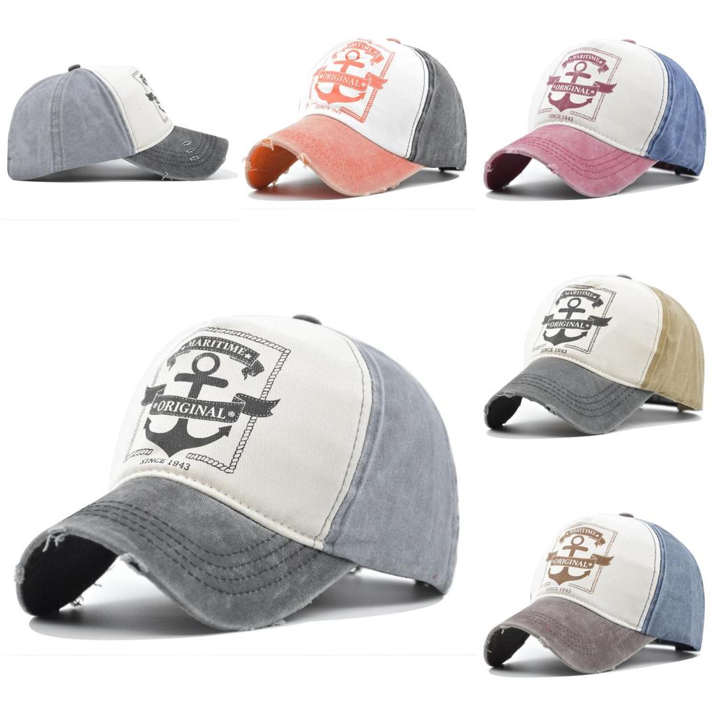 Retro Geometric Embroidery Baseball Cap Cotton Material Adjustable Size Casual Style