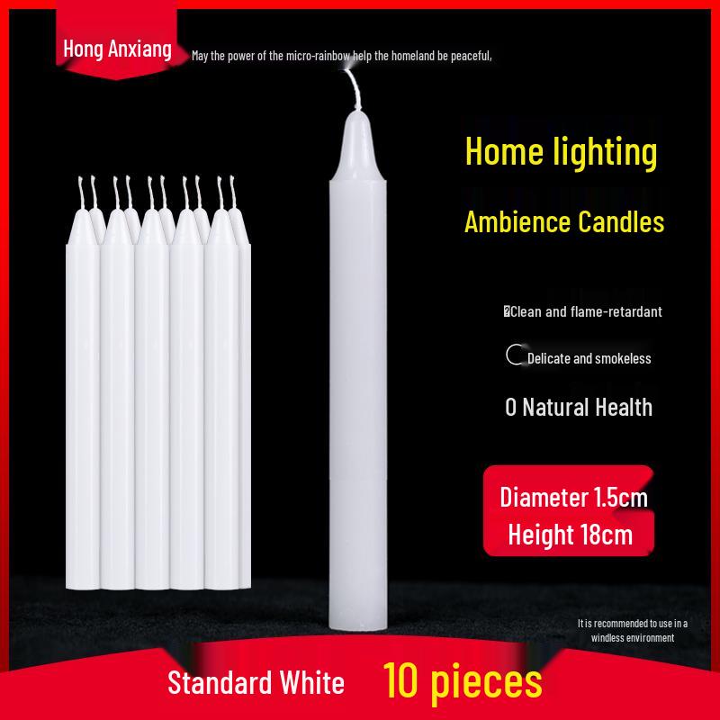 Smokeless Odorless Mini Emergency Candles for Outdoor Power Outages and Festive Use - Red and White
