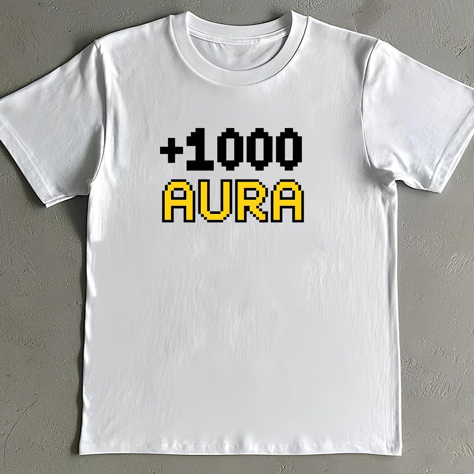 1000 Aura Shirt - Funny Gen Z Slang Meme - Viral Gamer Tee L