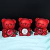 Mini Teddy Bear Flower Jewelry Box - Rotating Storage for Rings & Necklaces, Valentine's Day Gift