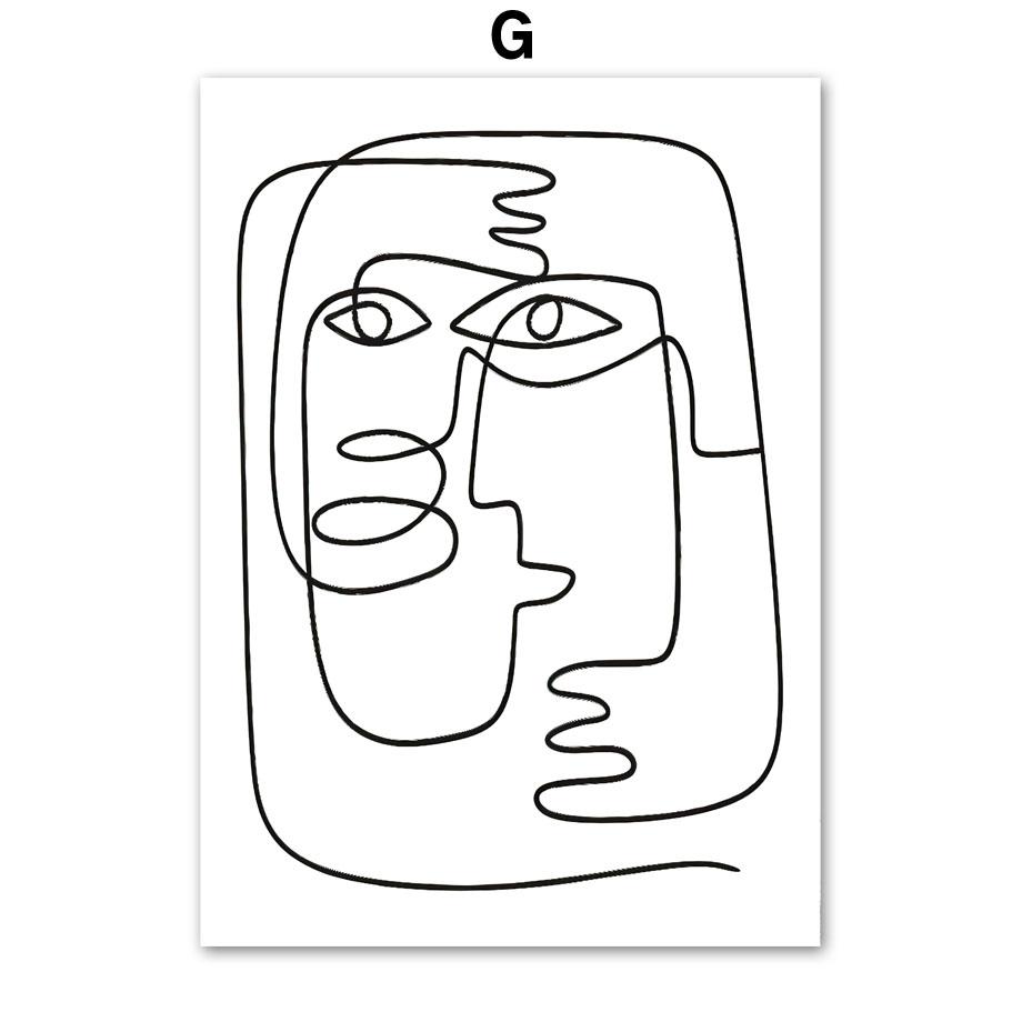 Abstrakcyjne Linie Oczu Twarz Minimalistyczne Nordyckie Plakaty I Grafiki Sztuka Ścienna Obrazy Na Płótnie Do Salonu Dekoracja Domu