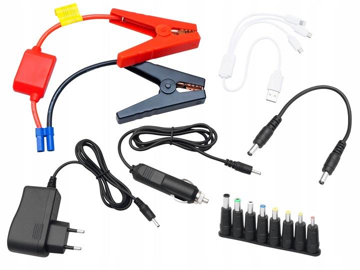 Jump Starter Rozruch Booster Powerbank Mocny Latarka Młotek Zestaw 16800Mah