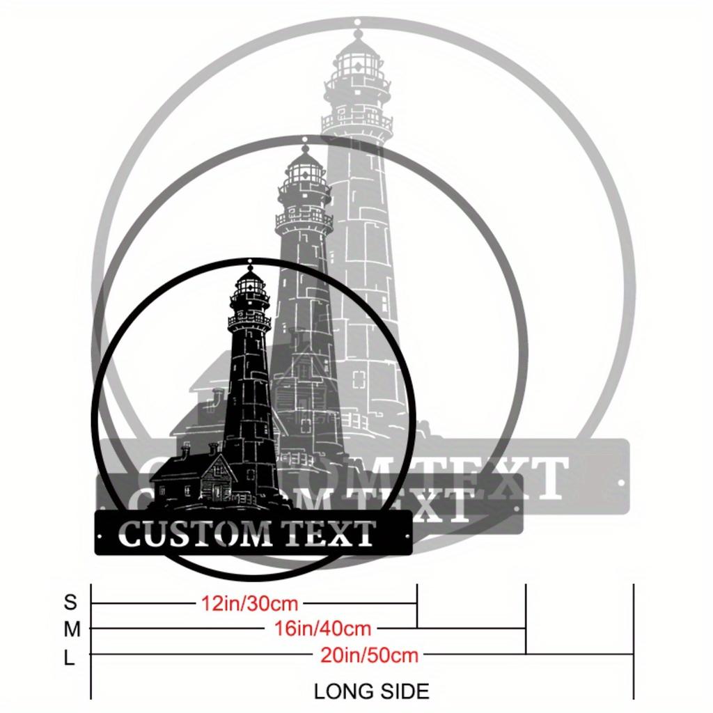 Customizable Lighthouse Metal Sign Nautical Wall Art for Indoor Outdoor Durable Rustic Decor
