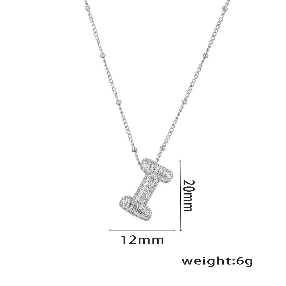 18K Gold-Plated Copper Necklace with Micro-Inlaid Zirconia & 26 Letter Pendant - Classic and Versatile European-American Jewelry