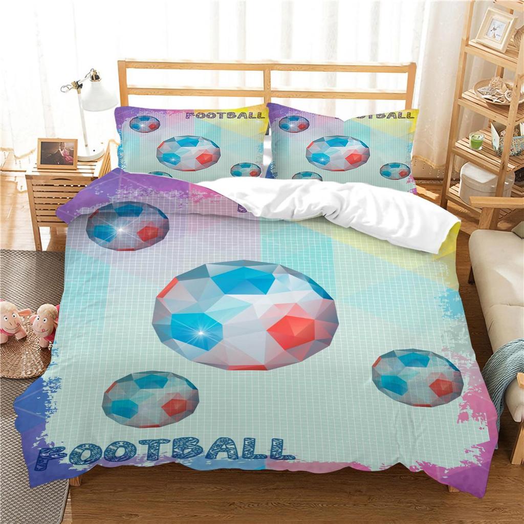 Neue Klassische Design Kind Schlafzimmer Dekor Bettwäsche 3D Fußball Bett Set Abdeckung Hause Bettwäsche Kissen Tröster Bettbezug
