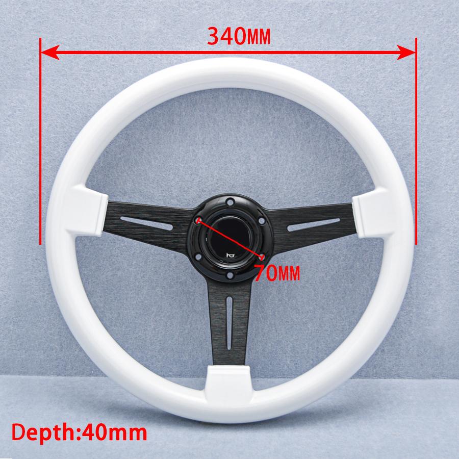 14inch 350mm JDM White ABS Steering Wheel Universal Racing Sports Steering Wheel Car Accessories