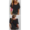 2026 Summer New Fashion Casual Round Neck Solid Color Knit Loose Short Sleeve Women's Top