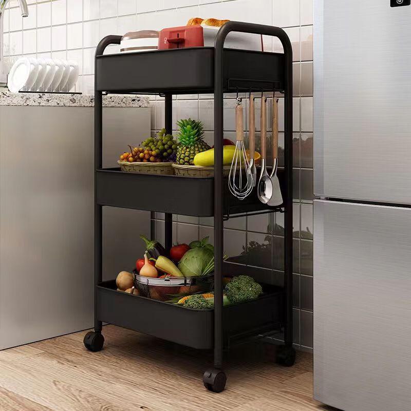 Multipurpose 4-Tier Round Tube Storage Rack Cart
