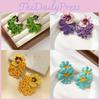 Chic European Style Enamel Drop Oil Floral And Leaf Earrings Women For