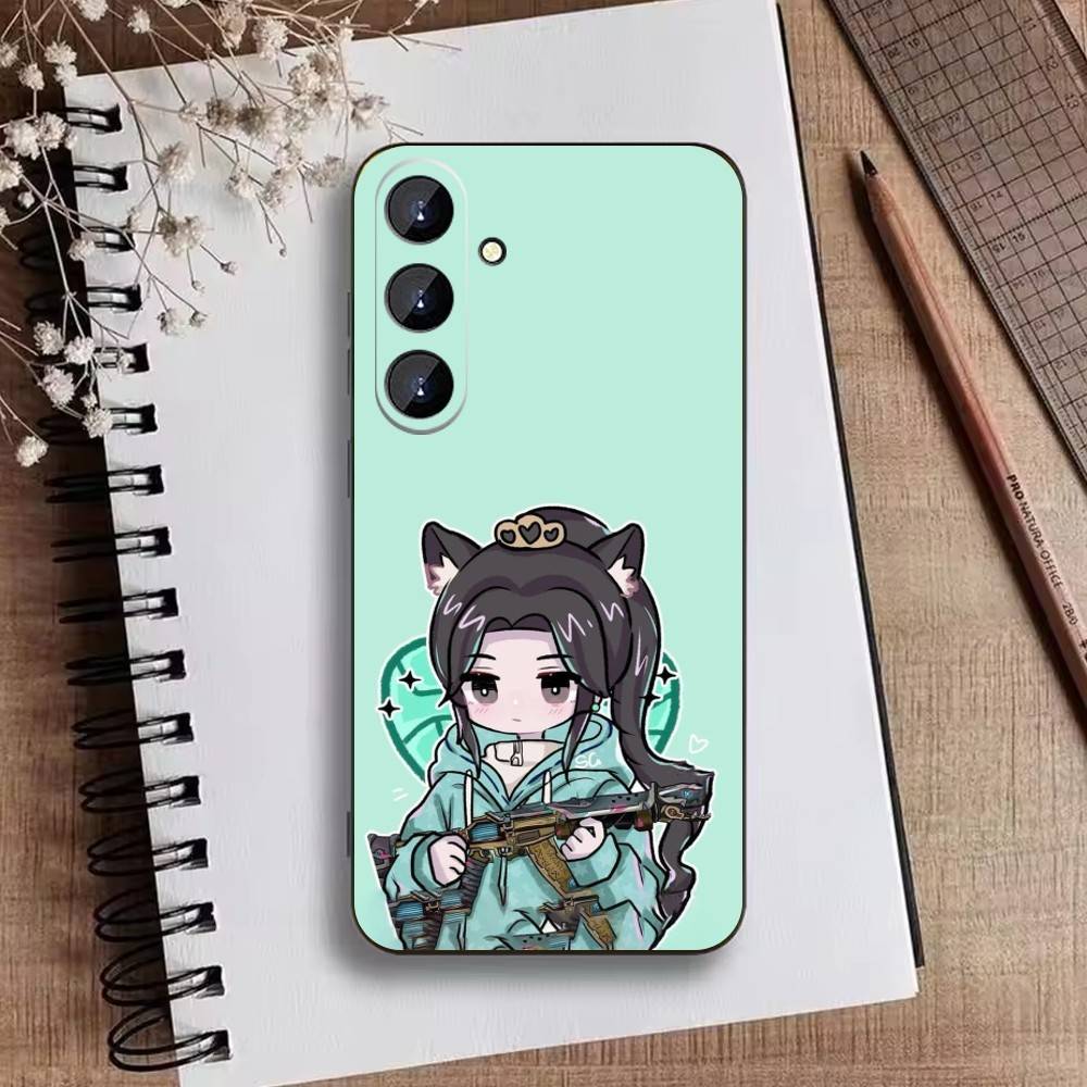 Cute Trendy Wuxia  Phone Case For Samsung Galaxy A73,21,22,32,71,53,52,51,80,5G Soft Black Cover